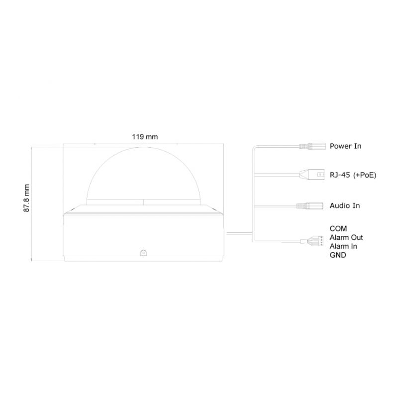 Provision IP Dome 2MP H265 WDR IR20m 2,8mm PoE IP67 IK10 MIC I/O DDA e Detecção de Rosto - Image 3